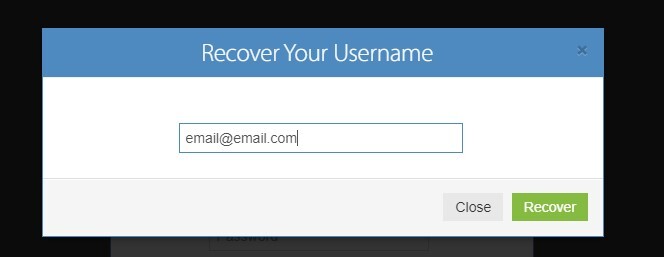 Recover your username